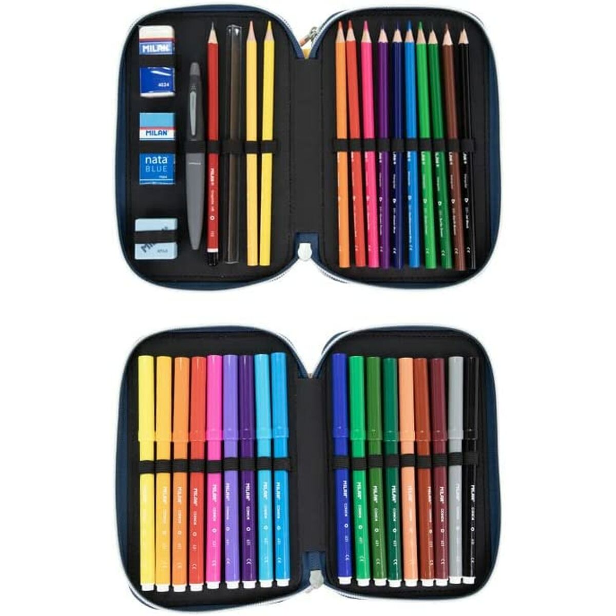 Double Pencil Case Milan Swins 2 Multicolour (19,5 x 13 x 5 cm)-1