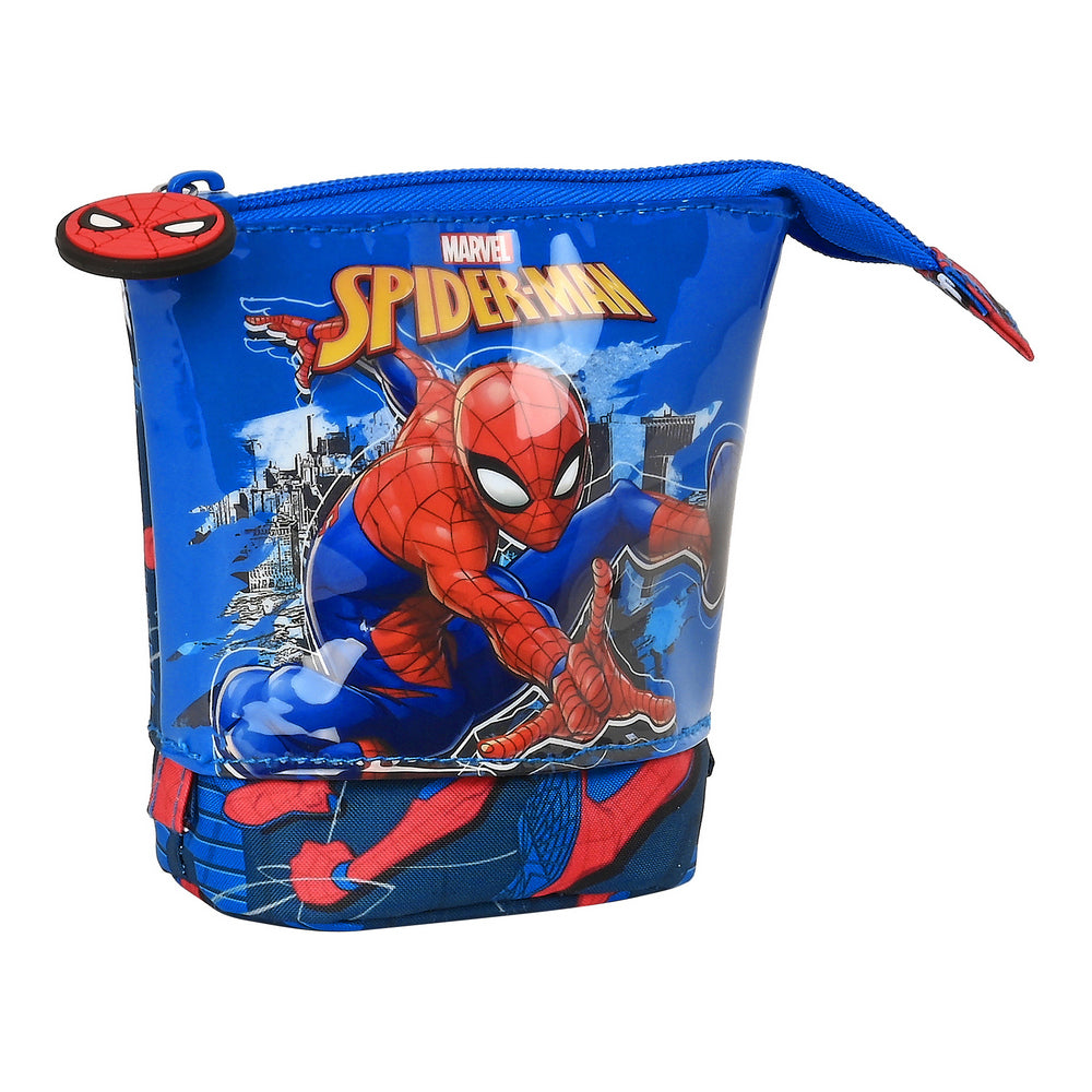Pencil Holder Case Spiderman Great Power Red Blue (8 x 19 x 6 cm)-0