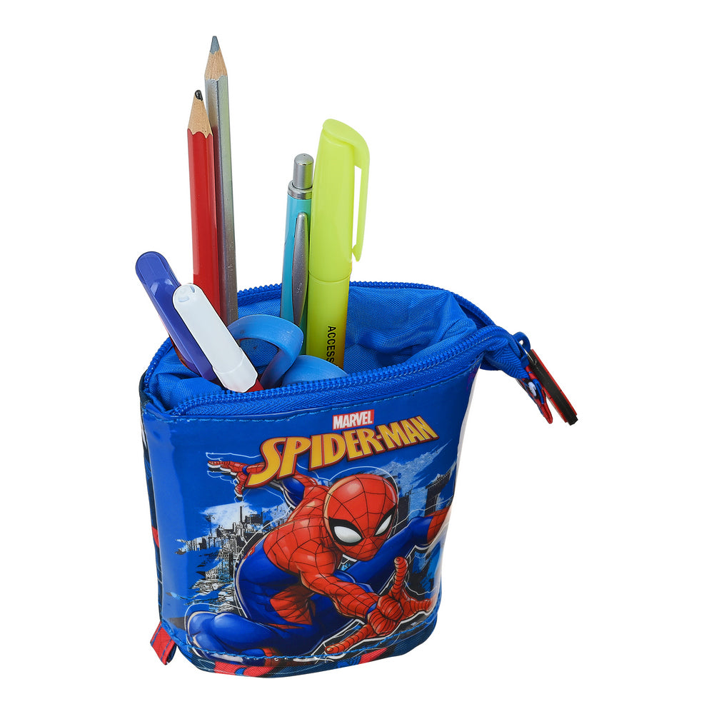 Pencil Holder Case Spiderman Great Power Red Blue (8 x 19 x 6 cm)-1
