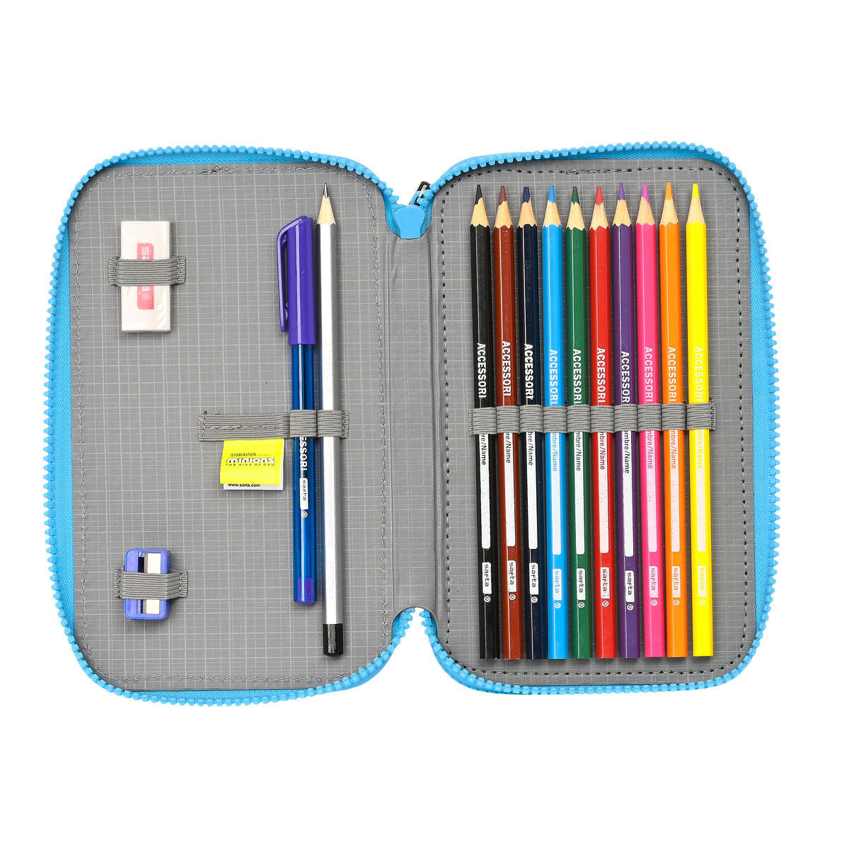 Double Pencil Case Minions Minionstatic Blue (28 pcs)-1