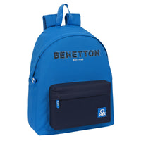 School Bag Benetton Deep water Blue (33 x 42 x 15 cm)-0