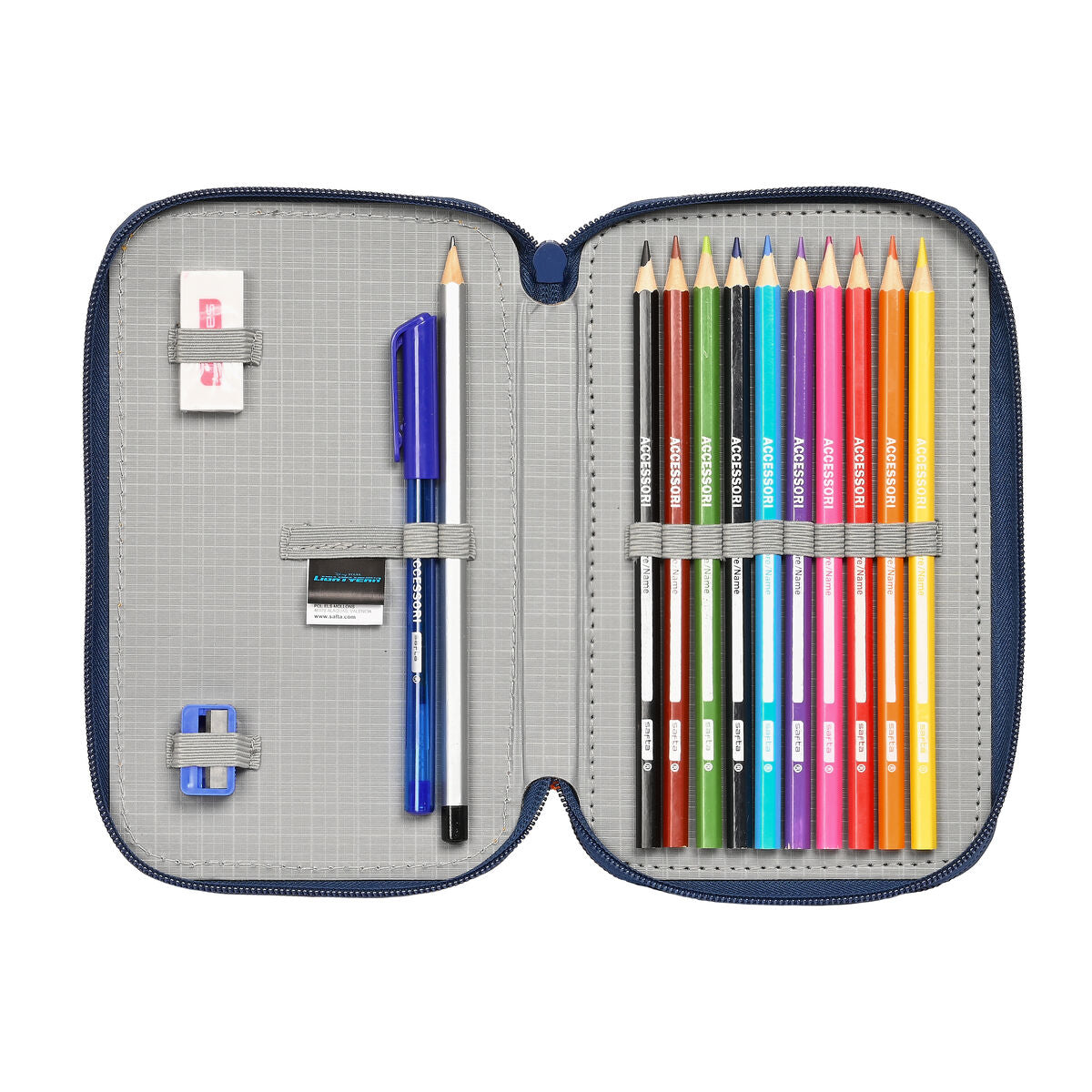 Double Pencil Case Buzz Lightyear Navy Blue (28 pcs)-4