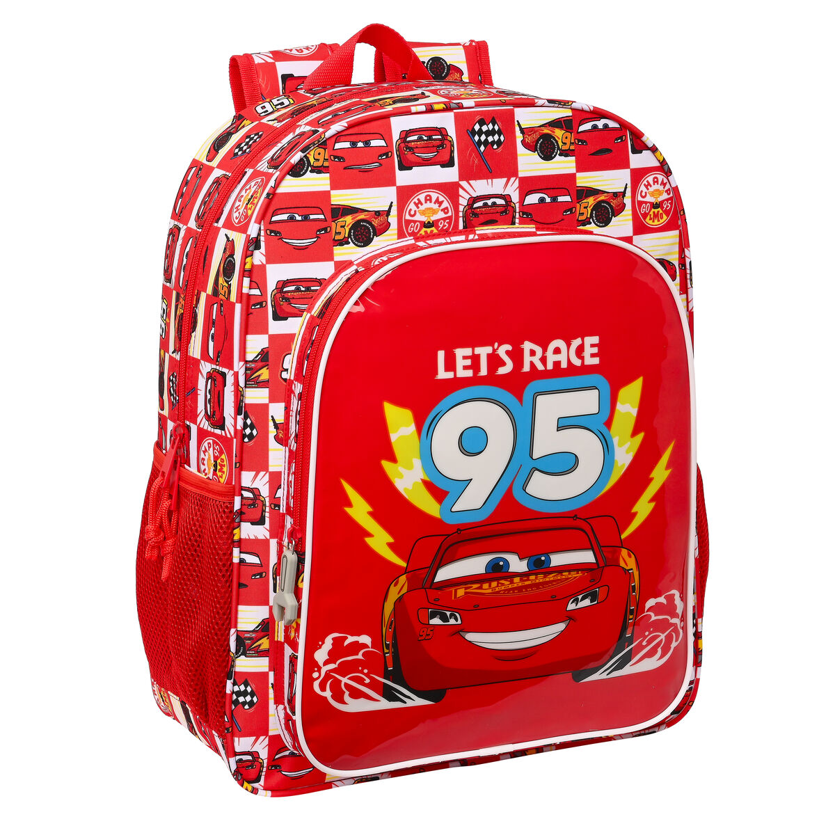 School Bag Cars Let's race Red White (33 x 42 x 14 cm)-0