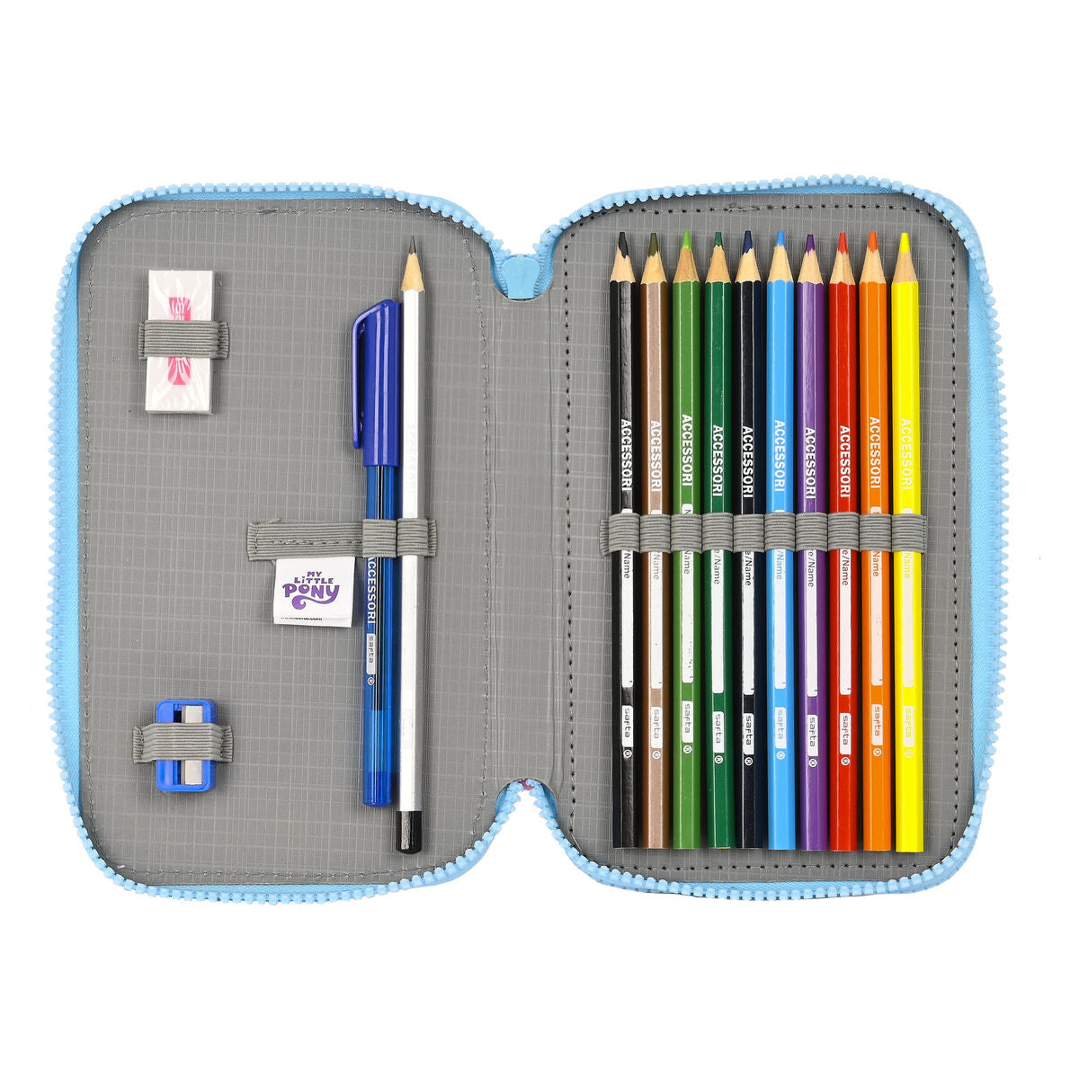 Double Pencil Case My Little Pony Wild & free 12.5 x 19.5 x 4 cm Blue Pink (28 pcs)-2