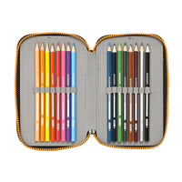 Triple Pencil Case Naruto 12.5 x 19.5 x 5.5 cm Black Orange (36 Pieces)-3