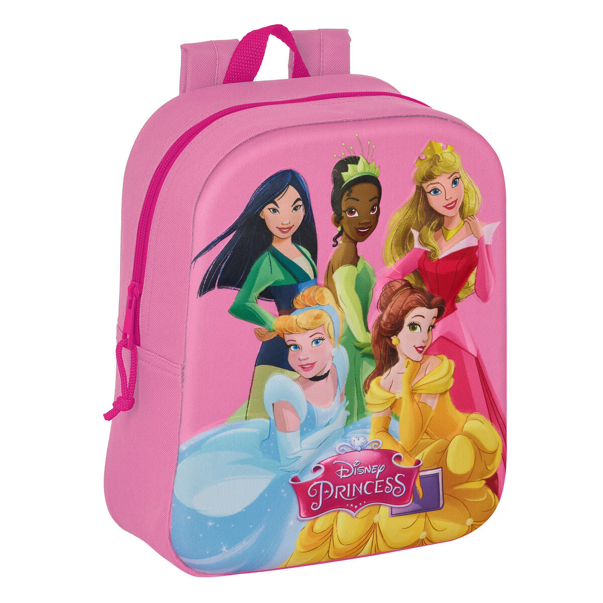School Bag Princesses Disney 3D Pink 22 x 27 x 10 cm-0