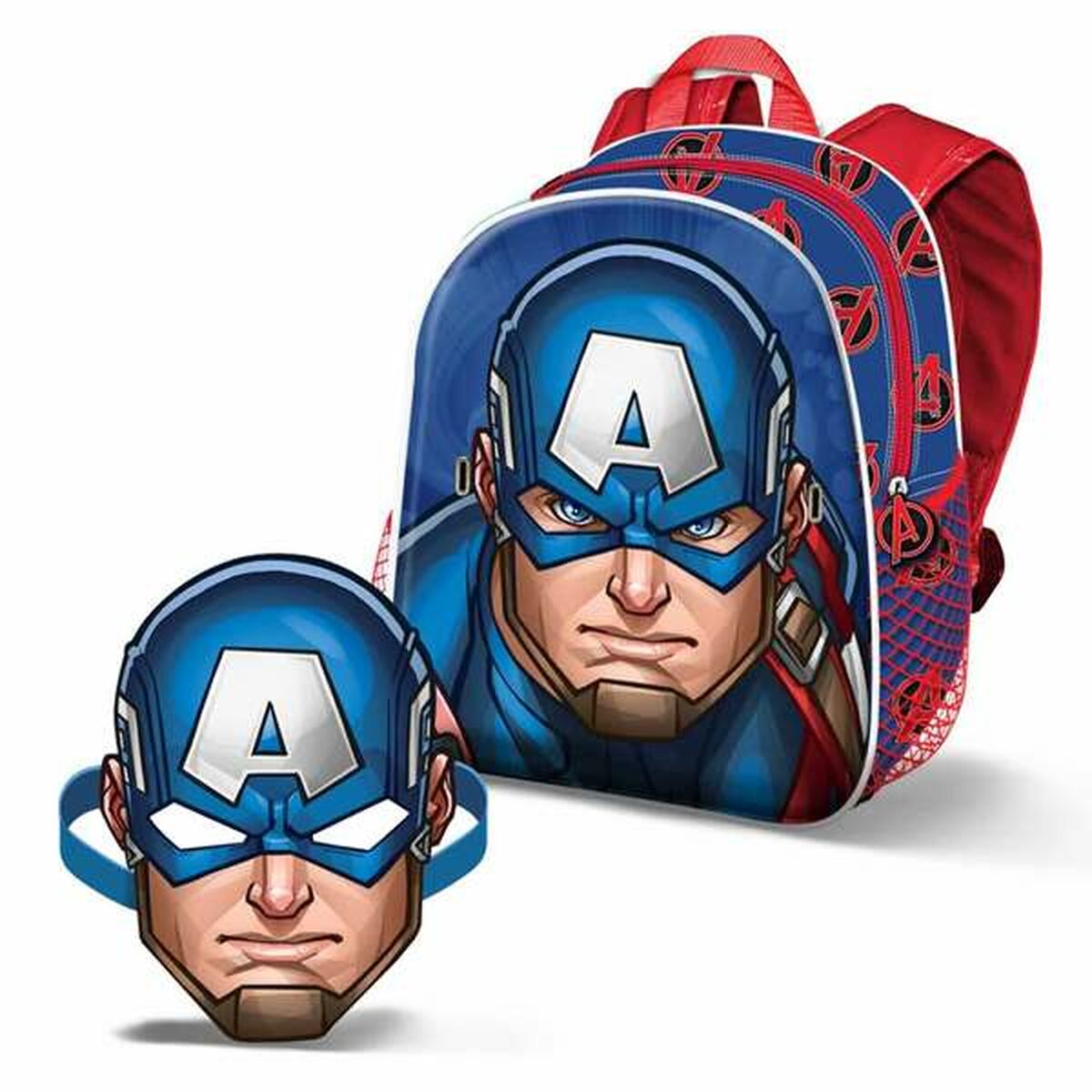School Bag Capitán América Mask 27 x 24 x 9,5 cm-0