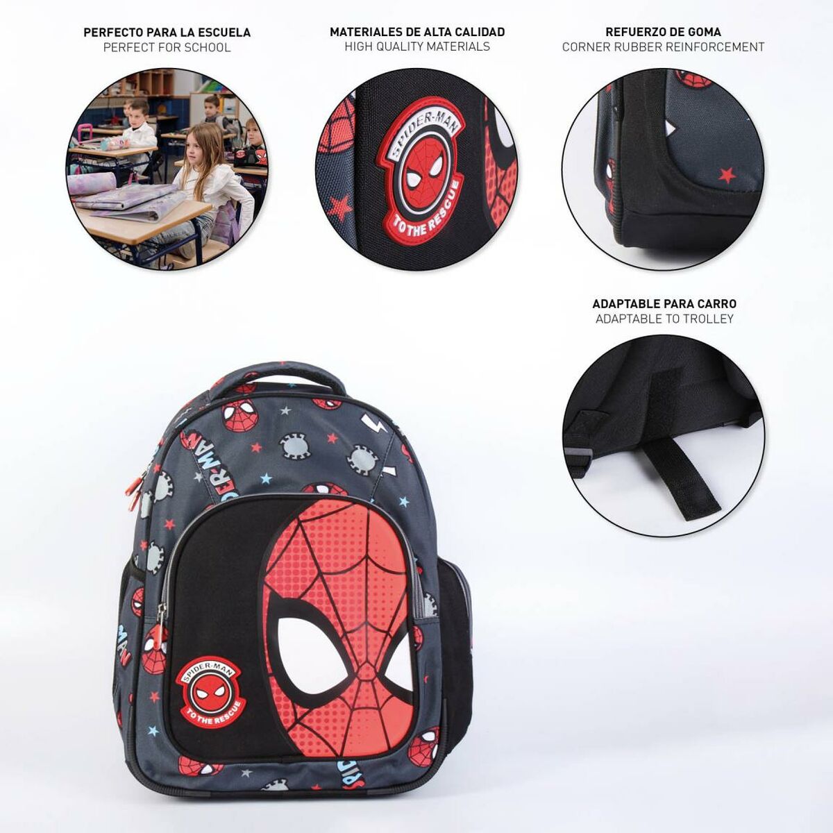 School Bag Spiderman 2100003822 Black (32 x 15 x 42 cm)-7