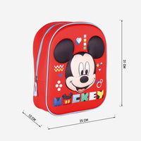 School Bag Mickey Mouse Red (25 x 31 x 10 cm)-3