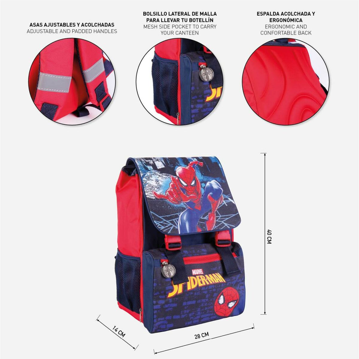 School Bag Spiderman Red (28 x 40 x 14 cm)-8