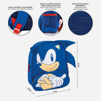 School Bag Sonic Blue 15,5 x 30 x 10 cm-3