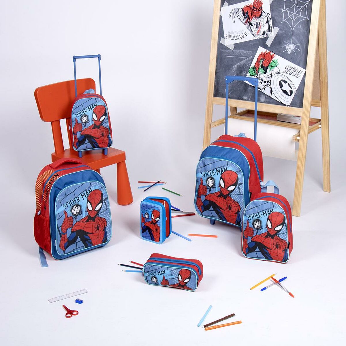 School Bag Spiderman Red Blue-6