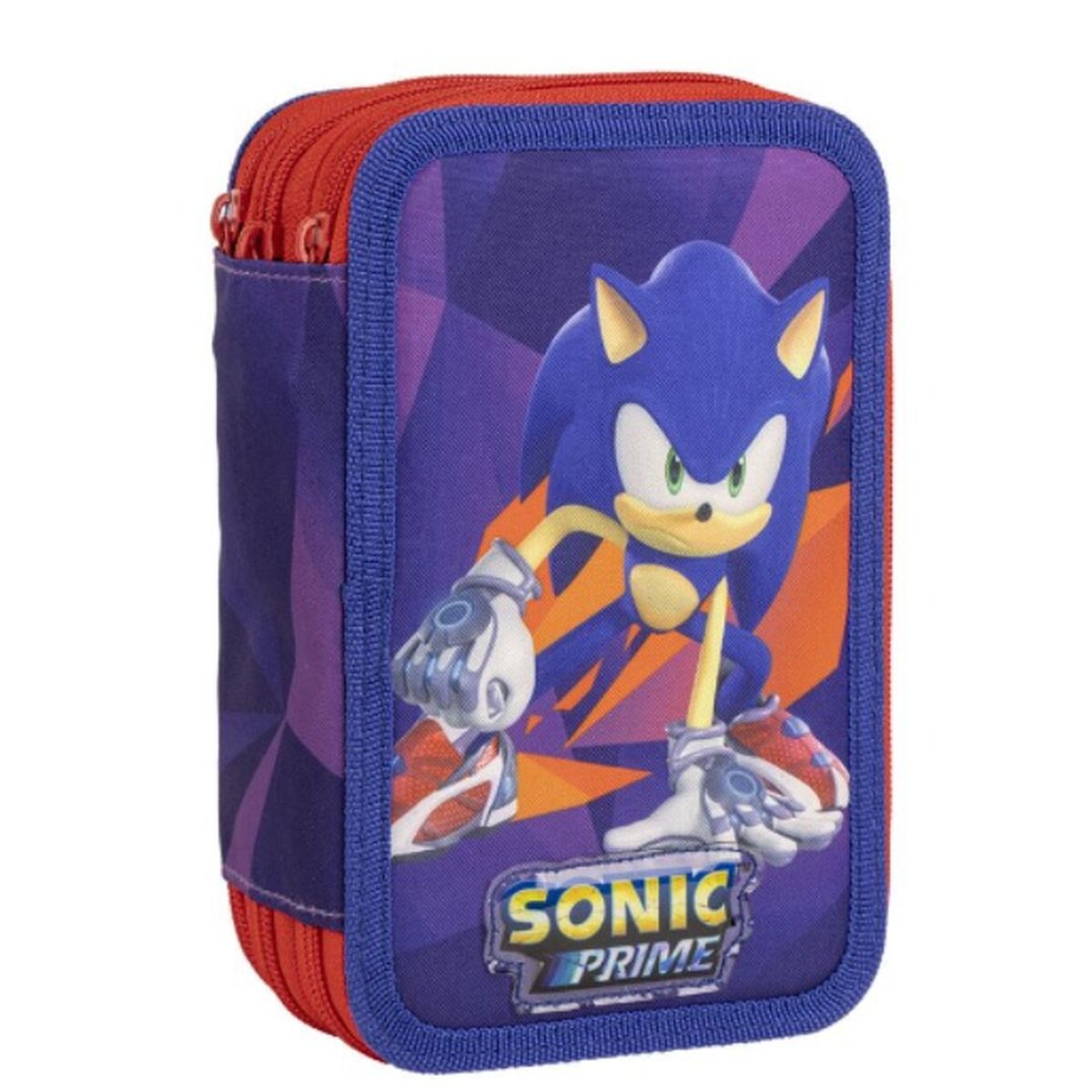 Triple Pencil Case Sonic Purple 13 x 7 x 20 cm-0